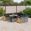 vidaXL 9 Piece Garden Sofa Set with Cushions Black Poly Rattan