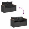 vidaXL 8 Piece Garden Sofa Set with Cushions Black Poly Rattan