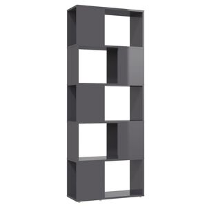 vidaXL Book Cabinet | High gloss grey | Engineered wood | Medium | Book Cabinet
