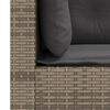 vidaXL Garden Sofa with Cushions 3-Seater Grey Poly Rattan
