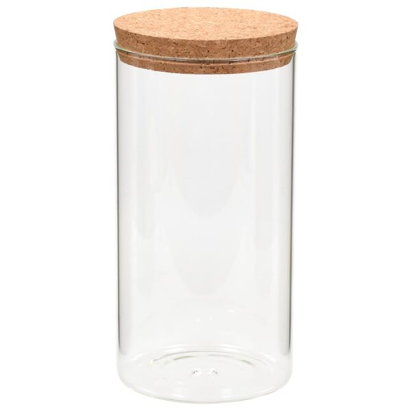 vidaXL Storage Glass Jars with Cork Lid 6 pcs 1400 ml