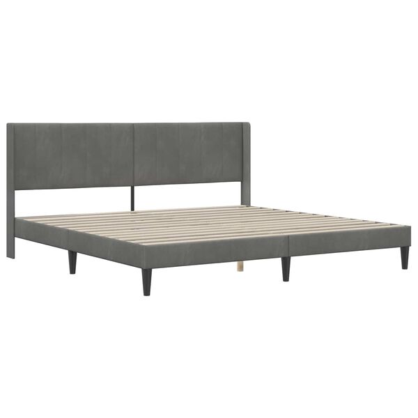 vidaXL Bed Frame with Headboard Dark Grey 180 x 200 cm Velvet