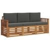 vidaXL Sofa Sets 3 pcs Natural and Anthracite Solid Acacia Wood