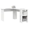 vidaXL Corner Desk with Storage with Shelf White 140 x 113.5 x 75 cm