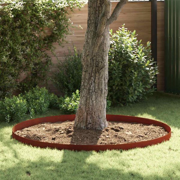 vidaXL Lawn Edging Rusty 450 x 0.05 x 15 cm Weathering Steel