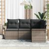 vidaXL Garden Sofa Set with Storage 4 pcs Grey Poly Rattan