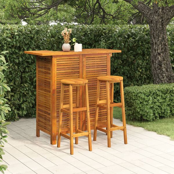 vidaXL 3 Piece Garden Bar Set Solid Wood Acacia