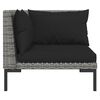 vidaXL 11 Piece Garden Lounge Set with Cushions Poly Rattan Dark Grey