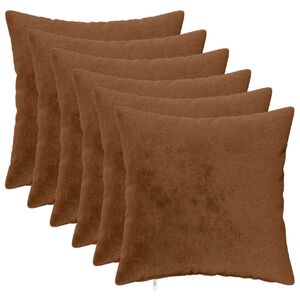 vidaXL Throw Pillow 6 pcs HEERLEN Light Brown 45 x 45 cm Flannel