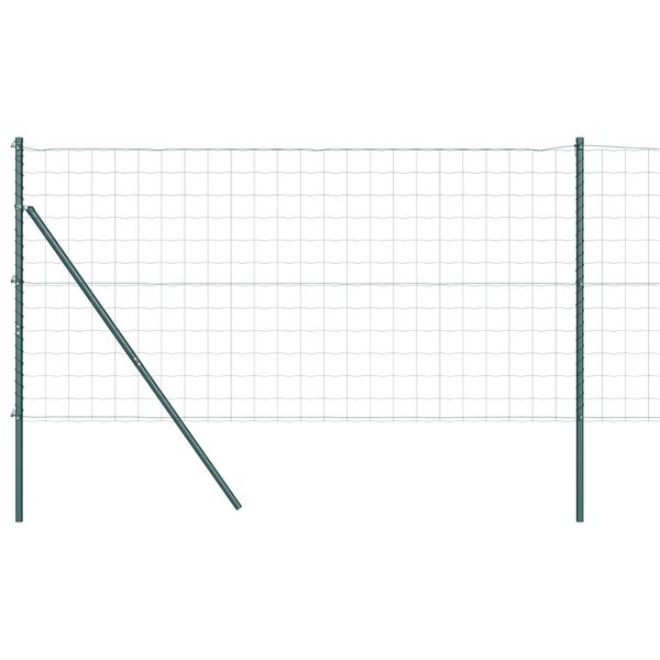 vidaXL Fence with Post Green 1 x 25 m Steel