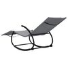 vidaXL Rocking Sun Loungers 2 pcs Grey Steel and Textilene