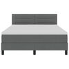 vidaXL Box Spring Bed Dark Grey and White 152 x 203 cm Fabric