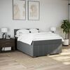 vidaXL Box Spring Bed with Mattress Dark Grey Double Fabric
