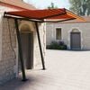 vidaXL Manual Retractable Awning with Posts 3x2.5 m Orange and Brown