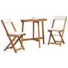 vidaXL Bistro Set with Cushion 3 pcs Oil Natural Solid Acacia Wood