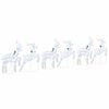 vidaXL LED Reindeers 6 pcs Silver Fabric