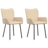 vidaXL Dining Chairs 2 pcs Cream Fabric