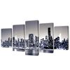 vidaXL Canvas Wall Print Set Monochrome New York Skyline 100 x 50 cm