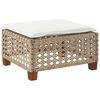 vidaXL Garden Stool with Cushion Beige 63.5x56x32 cm Poly Rattan