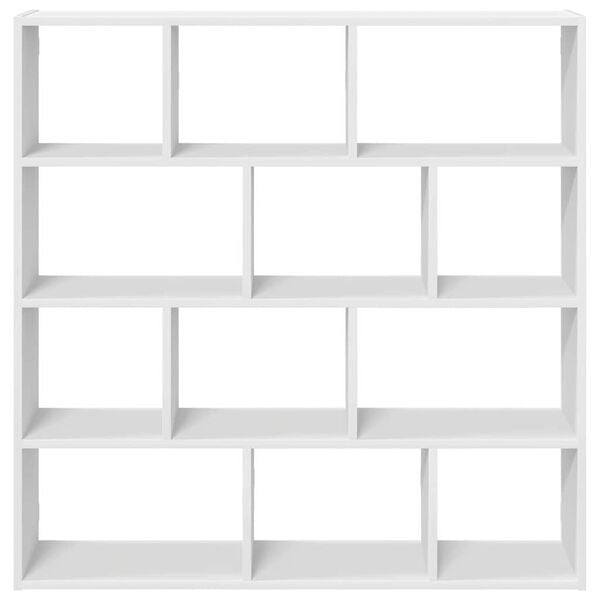 vidaXL Wall Cube Shelf 12 Compartments White Engineered Wood