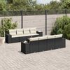 vidaXL 9 Piece Garden Sofa Set with Cushions Black Poly Rattan
