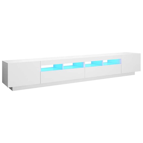 vidaXL TV Cabinet with LED Lights White 260x35x40 cm
