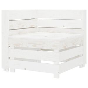 vidaXL Garden Pallet Corner Sofa White Wood
