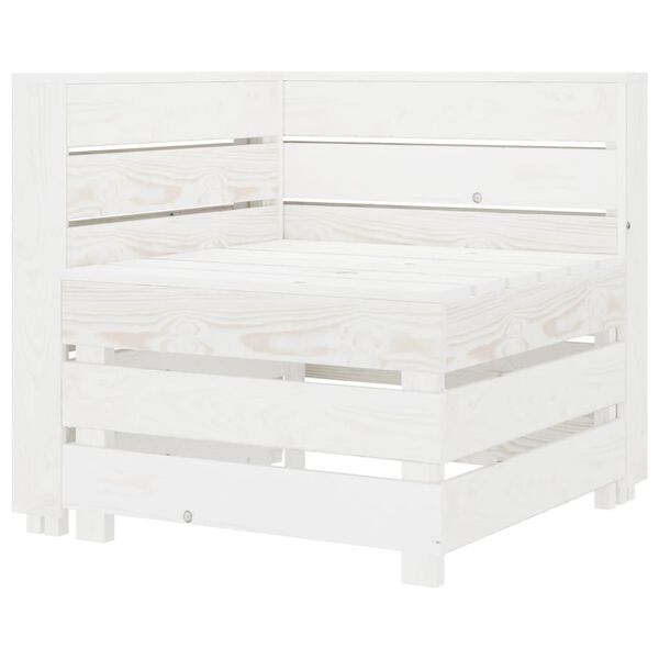 vidaXL Garden Pallet Corner Sofa White Wood