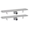vidaXL Linear Shower Drain 2 pcs 630x140 mm Stainless Steel