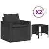 vidaXL 4 Piece Garden Sofa Set with Cushions Black Poly Rattan