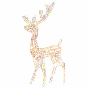 vidaXL Acrylic Reindeer Christmas Decoration 140 LEDs 120cm Colourful