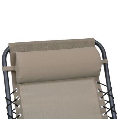vidaXL Deck Chair Headrest Taupe 40x7.5x15 cm Textilene