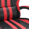 vidaXL Swivel Gaming Chair with Footrest Black&Red Faux Leather