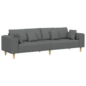 vidaXL Sofa Dark Grey 250 x 77 x 76 cm Fabric