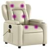 vidaXL Massage Recliner Chair Cream Faux Leather