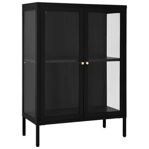 vidaXL Sideboard | Black | Powder-coated steel | Medium | Adjustable Feet