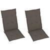 vidaXL Garden Chairs 2 pcs with Taupe Cushions Solid Teak Wood