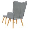 vidaXL Relaxing Chair with a Stool Light Grey Fabric