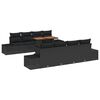vidaXL Garden Sofa Set 9 pcs Black Poly Rattan