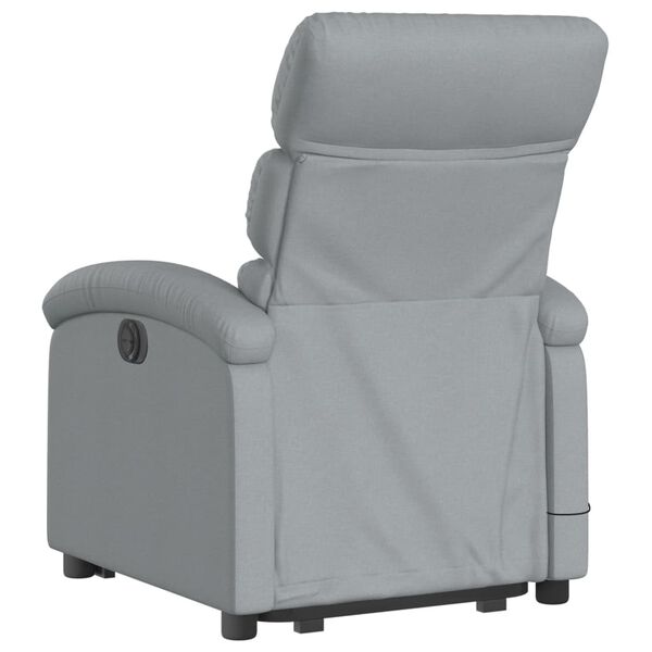 vidaXL Stand up Massage Recliner Chair Light Grey Fabric