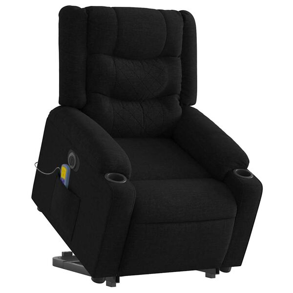 vidaXL Electric Stand up Massage Recliner Chair Black Fabric