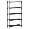 vidaXL Bookcase 5-Tier Black 80x30x154 cm Engineered Wood