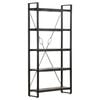 vidaXL 5-Tier Bookcase Black 90x30x180 cm Solid Mango Wood
