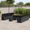 vidaXL Garden Sofa Set with Cushion with Storage 11 pcs Black
