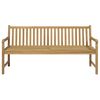 vidaXL Garden Bench with Green Cushion 175 cm Solid Teak Wood