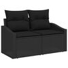 vidaXL Sofa Set with Cushion Manual 11 pcs Black Poly Rattan