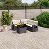 vidaXL 6 Piece Garden Sofa Set with Cushions Black Poly Rattan