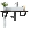 vidaXL Basin Shelf Wall Mounted Steel and Solid Wood Oak