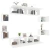 vidaXL 8 Piece TV Cabinet Set White Engineered Wood