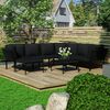 vidaXL 8 Piece Garden Lounge Set with Cushions Black PVC